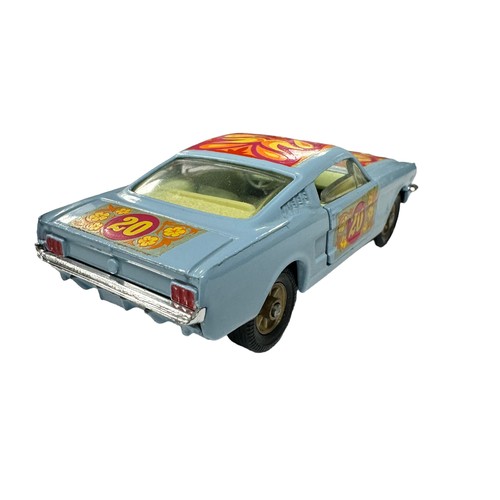 200 - Corgi Ford Mustang Fastback 2+2 Flower Power gold finish cast hubs No. 348, generally excellent in g... 