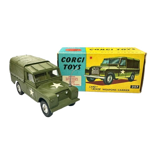 206 - Corgi Land Rover Weapons Carrier with plastic tilt No. 357, generally excellent in excellent to good... 