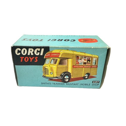 211 - Corgi Karrier Bantam Mobile Shop No. 407, generally excellent to good plus in excellent box (pencil ... 