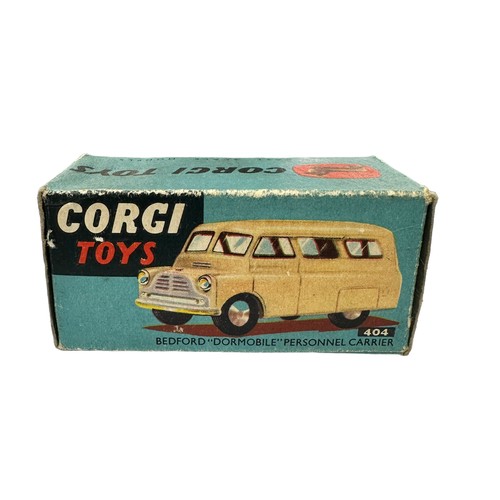 210 - Corgi Bedford Dormobile primrose yellow with blue roof No. 404, generally excellent to good plus (so... 