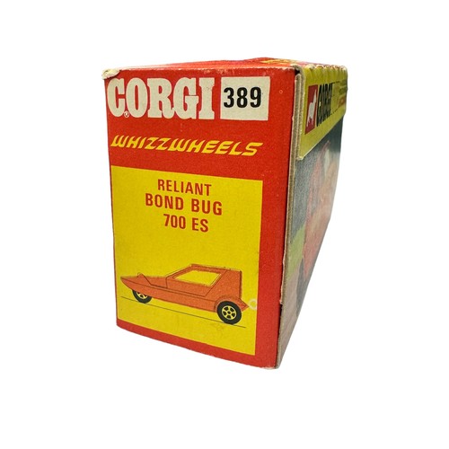 296 - Corgi Whizzwheels Bond Bug orange No. 389, generally excellent in good plus window box (some marking... 