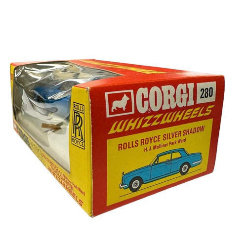 268 - Corgi Whizzwheels Rolls Royce Silver Shadow metallic blue No. 280, generally excellent (without fron... 