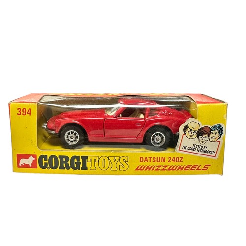 297 - Corgi Whizzwheels Datsun 240Z red (No decals version) No. 394, generally excellent in excellent wind... 