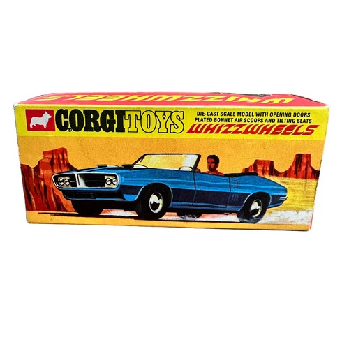 283 - Corgi Whizzwheels Pontiac Firebird silver with hood down and pepperpot-style hubs No. 343, generally... 