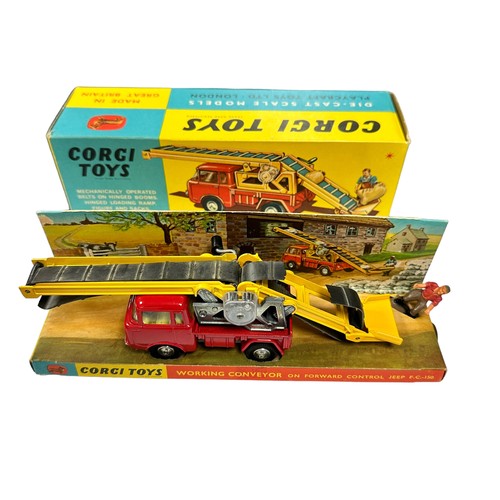 98 - Corgi FC Jeep with conveyor No. 64, generally excellent to good plus (black rubber belt has split) i... 