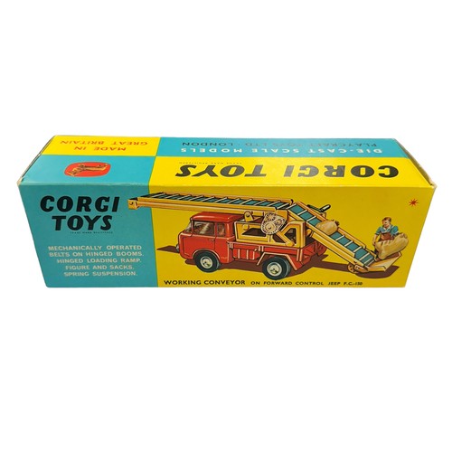 98 - Corgi FC Jeep with conveyor No. 64, generally excellent to good plus (black rubber belt has split) i... 