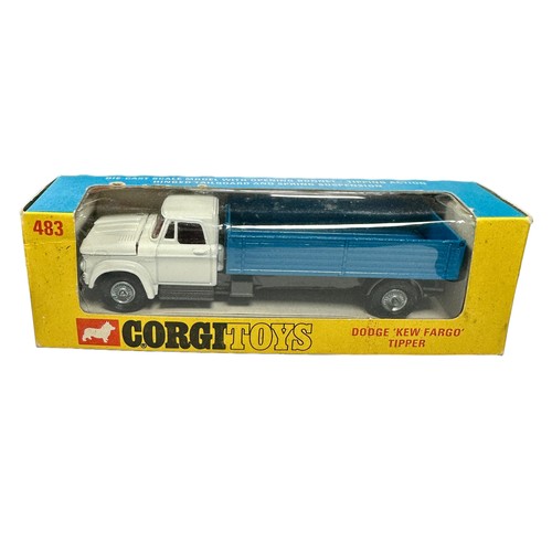 235 - Corgi Dodge Kew Fargo Tipper No. 483, generally excellent in good plus window box (small hole to cel... 