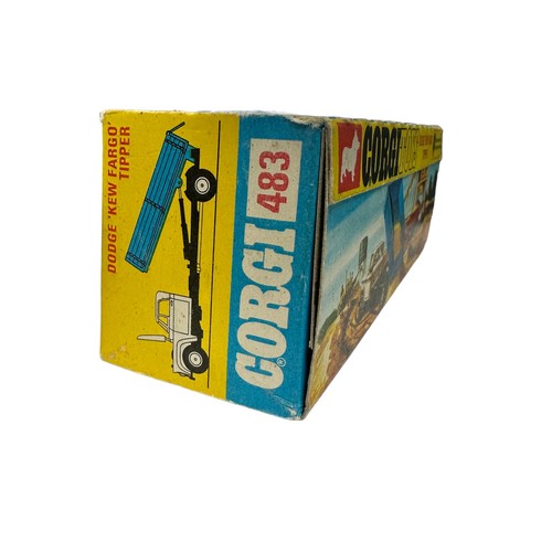 235 - Corgi Dodge Kew Fargo Tipper No. 483, generally excellent in good plus window box (small hole to cel... 