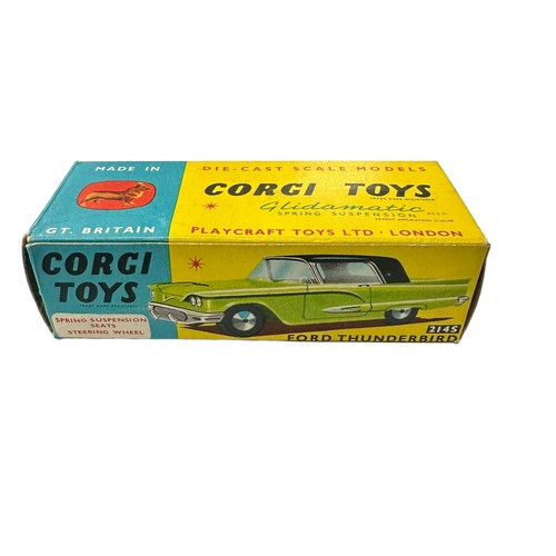 115 - Corgi Ford Thunderbird metallic grey with red roof No. 214S, 
generally excellent to good plus in go... 