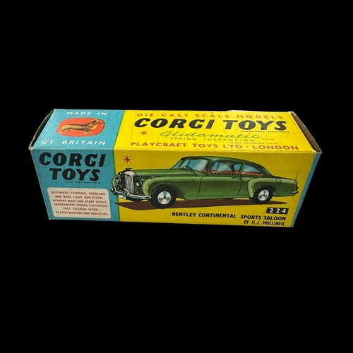 126 - Corgi Bentley Continental Sports two-tone white and green, red interior, grey tyres No. 224, general... 