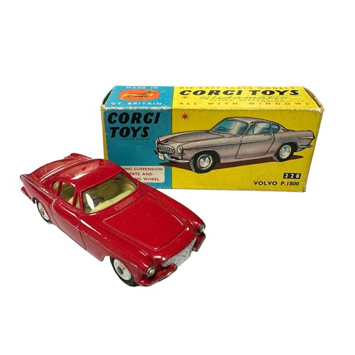 130 - Corgi Volvo P.1800 red with lemon interior and spun hubs No. 228, generally excellent in good plus b... 