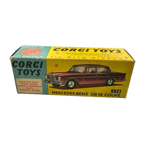 131 - Corgi Mercedes-Benz 220SE black with lemon interior No. 230, generally excellent in good plus box (i... 