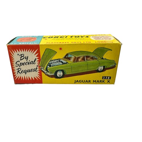 137 - Corgi Jaguar Mk X metallic dark blue with red interior, spun hubs and tan suitcases (2) No. 238, gen... 