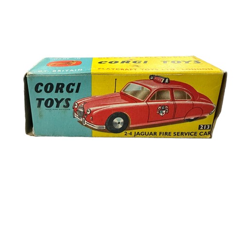 114 - Corgi Jaguar 2.4 Litre Fire Service No. 213S, generally excellent in good plus box (213S label to on... 