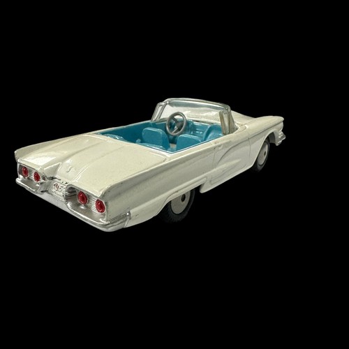 116 - Corgi Ford Thunderbird Open Sports white with pale blue interior and flat hubs No. 215, generally ex... 