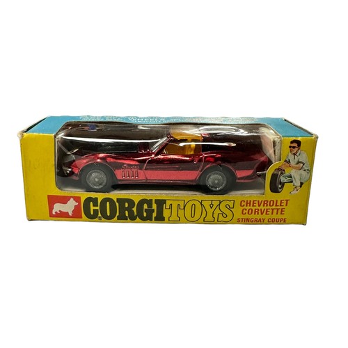 166 - Corgi Chevrolet Corvette Stingray No. 300, generally excellent in excellent to good plus window box ... 