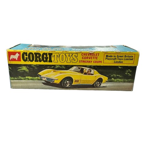 166 - Corgi Chevrolet Corvette Stingray No. 300, generally excellent in excellent to good plus window box ... 