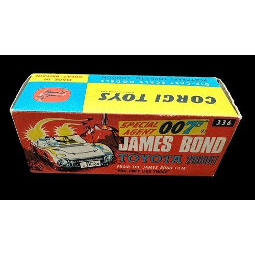 196 - Corgi James Bond Toyota 2000GT No. 336, generally excellent in excellent to good plus box, with Toyo... 