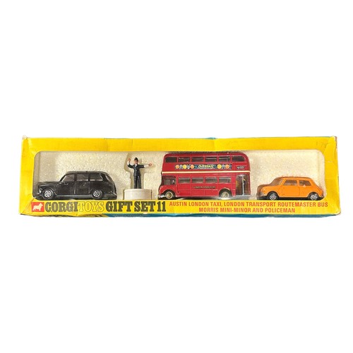 251 - Corgi London Transport Giftset No. 11, generally excellent in  good plus window box (pencil marking ... 