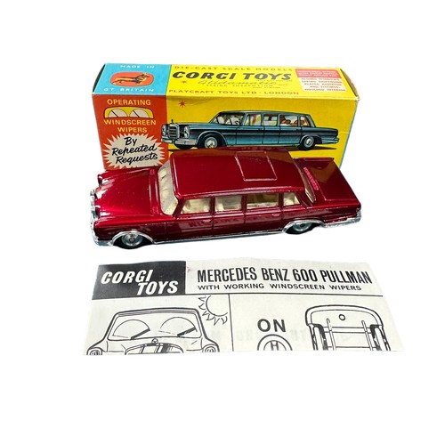 144 - Corgi Mercedes-Benz 600 No. 247, generally excellent in excellent box, metallic dark red with cream ... 