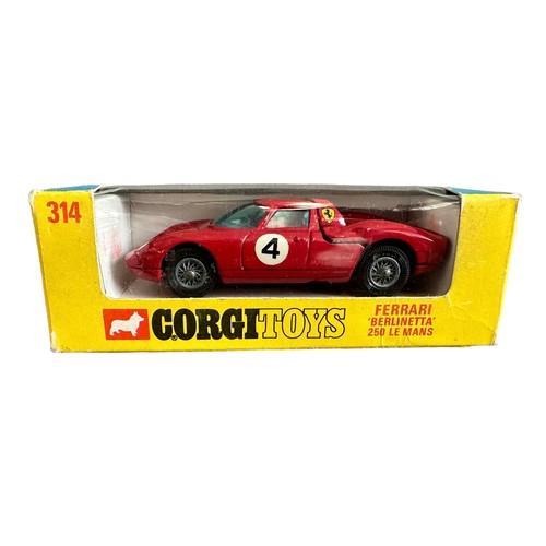 178 - Corgi Ferrari 250LM No. 314, generally excellent in excellent window box, red with race #4 and Ferra... 