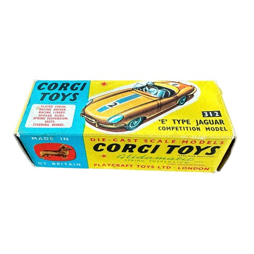 177 - Corgi Jaguar E-Type Competition No. 312, generally excellent  to good plus in good plus box (edge we... 