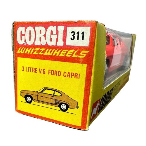 276 - Corgi Whizzwheels Ford Capri 3 Litre V6 No. 311, generally excellent in excellent window box, fluore... 