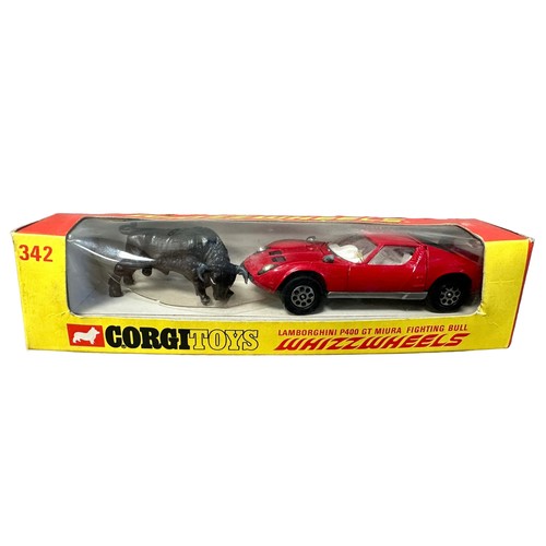 281 - Corgi Whizzwheels Lamborghini Muira No. 342, generally excellent in good plus window box, red with w... 