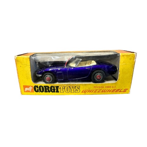 290 - Corgi Toyota 2000 GT No. 375, good plus to good in good plus box (fading & mottling), purple with cr... 