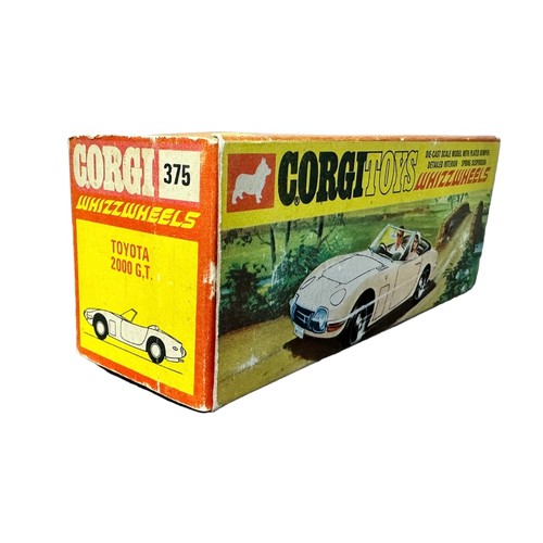 290 - Corgi Toyota 2000 GT No. 375, good plus to good in good plus box (fading & mottling), purple with cr... 