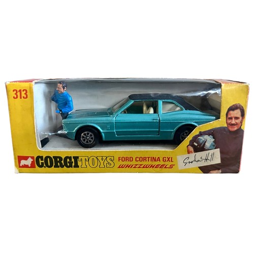 278 - Corgi Whizzwheels Ford Cortina GXL No. 313, generally excellent in good plus to good Graham Hill win... 