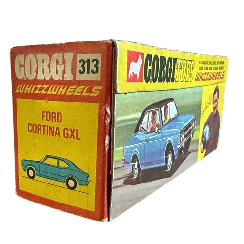 278 - Corgi Whizzwheels Ford Cortina GXL No. 313, generally excellent in good plus to good Graham Hill win... 