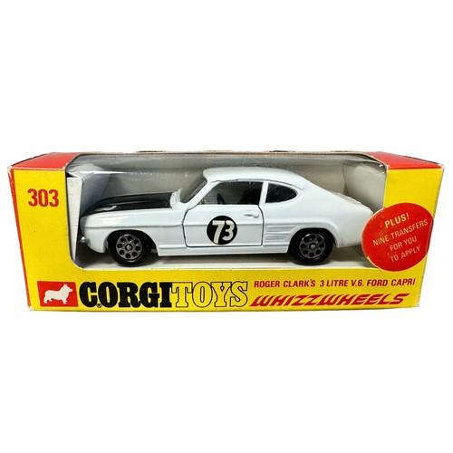 272 - Corgi Whizzwheels Ford Capri Roger Clark No. 303, generally excellent in excellent window box, white... 