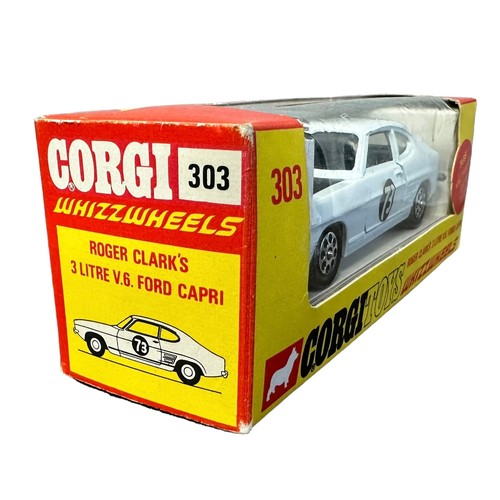 272 - Corgi Whizzwheels Ford Capri Roger Clark No. 303, generally excellent in excellent window box, white... 