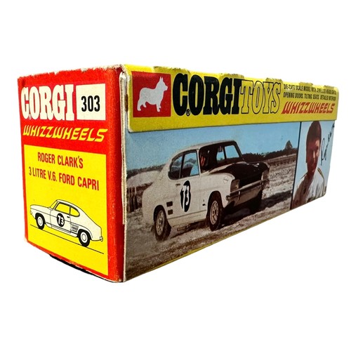 272 - Corgi Whizzwheels Ford Capri Roger Clark No. 303, generally excellent in excellent window box, white... 