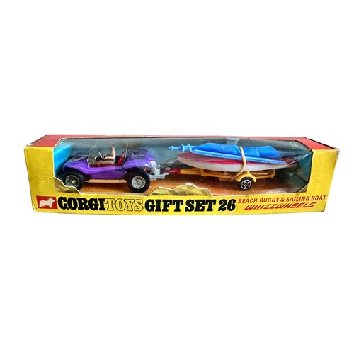 256 - Corgi Beach Buggy giftset No. 26, generally excellent in excellent window box (pencil marking 50p to... 