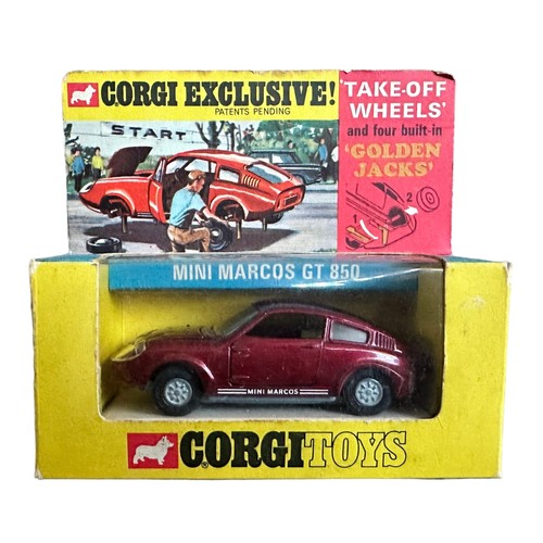 198 - Corgi Mini Marcos GT 850 No. 341, generally excellent in good plus window box (residue where price l... 