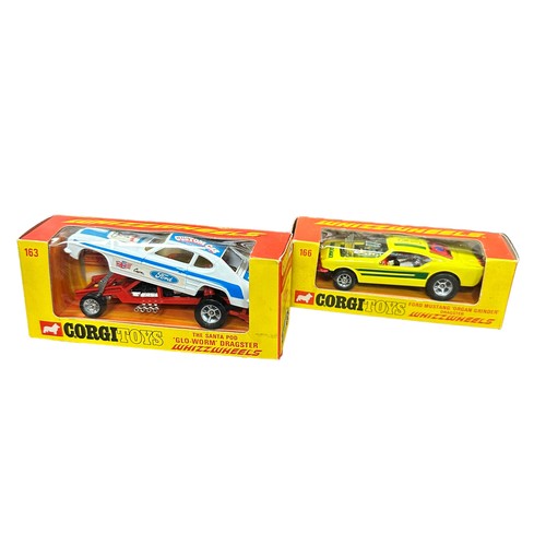 265 - Corgi Whizzwheels Dragster pair, generally excellent in excellent to good plus window boxes, with Gl... 