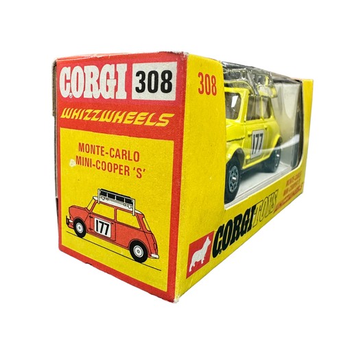 275 - Corgi Whizzwheels Mini Cooper S Monte Carlo No. 308, generally excellent in excellent window box, ye... 