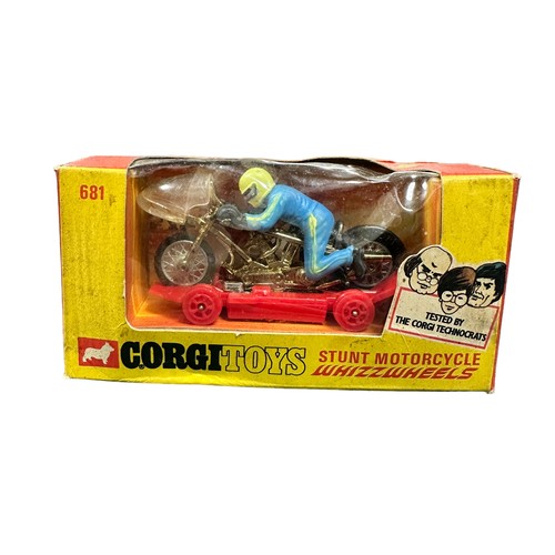 305 - Corgi Stunt Motorcycle No. 681, generally excellent in good plus to good window box (cellophane crus... 