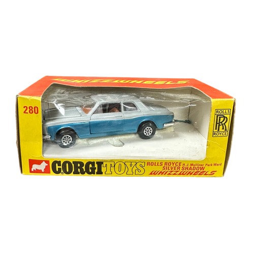 269 - Corgi Whizzwheels Rolls Royce Silver Shadow two-tone silver and blue with tan interior No. 280 and B... 