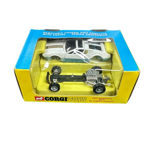 158 - Corgi De Tomaso Mangusta No. 271, with aerial intact and removable chassis, generally excellent in e... 