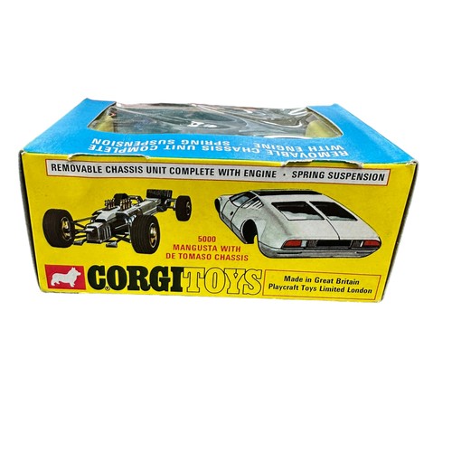 158 - Corgi De Tomaso Mangusta No. 271, with aerial intact and removable chassis, generally excellent in e... 