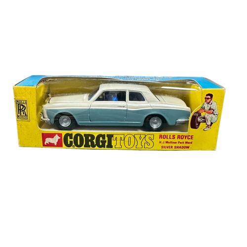 160 - Corgi Rolls Royce Silver Shadow No. 273, generally excellent  in good plus window box, two-tone pear... 