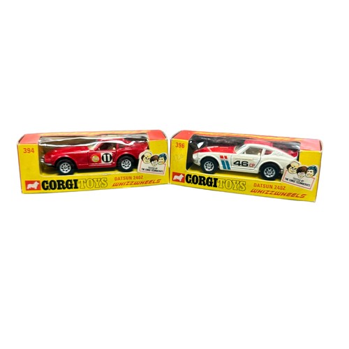 298 - Corgi Whizzwheels Datsun 240Z pair, generally excellent in excellent window boxes (price pencil mark... 