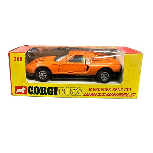 300 - Corgi Whizzwheels Mercedes Benz pair, generally excellent in excellent window boxes, with 350SL whit... 