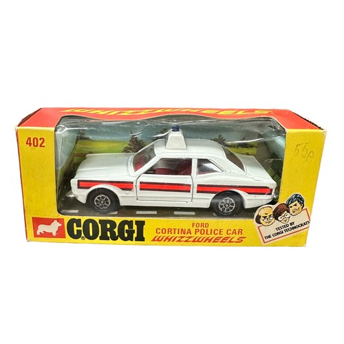 302 - Corgi Whizzwheels Police Range Rover Vigilant No. 461 and Ford Cortina GXL No. 402, generally excell... 