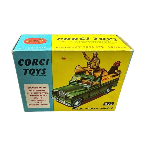 228 - Corgi Public Address vehicle No. 472, generally excellent in good plus box (small tear to one end fl... 