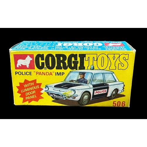 242 - Corgi Police Panda Imp black roof/luminous door panel No. 506, generally excellent in excellent to g... 