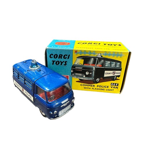 225 - Corgi Commer County Police metallic blue with blue beacon No. 464, generally excellent to good plus ... 